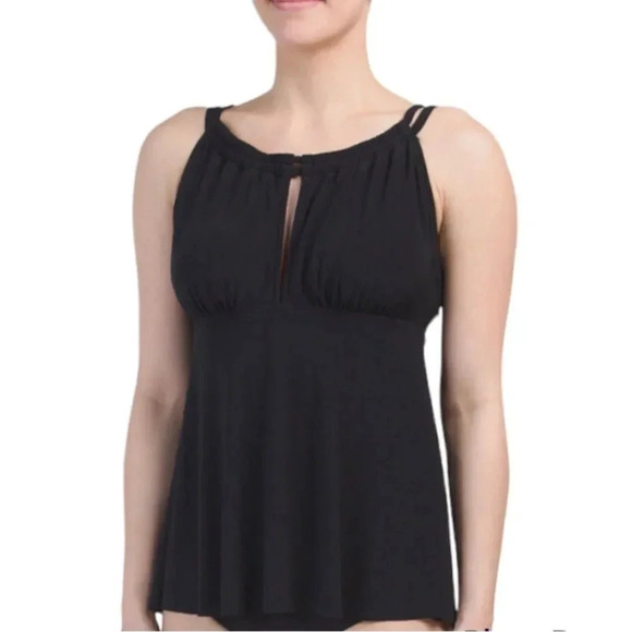 Magicsuit Miraclesuit Tankini TOP Size 8 Slimming Solid Black NWT adjustable - Picture 1 of 11